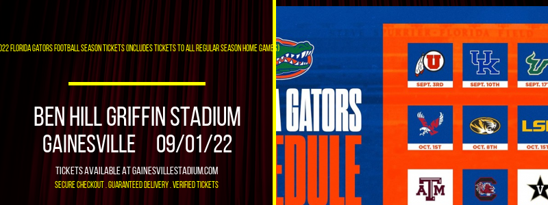 2022 Florida Gators Football Season Tickets (Includes Tickets To All Regular Season Home Games) at Ben Hill Griffin Stadium